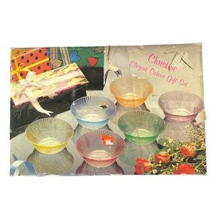 Vintage Christine Elegant Colour Glass Bowls Gift Set